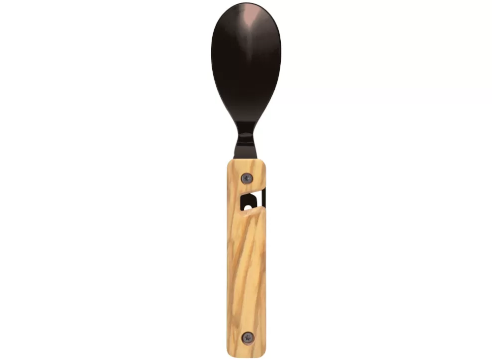 Multifunction Magnetic Cutlery (Black Mirror Finish) - Olive Wood^Akinod Clearance