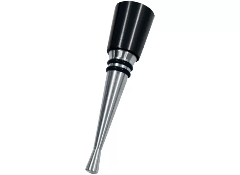 Bottle Stopper - Black Aluminium Top^Farfalli Cheap