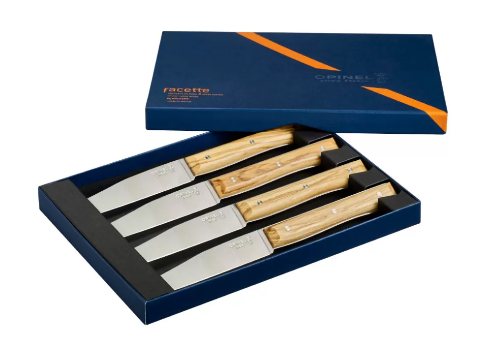 Facette 4Pc Table Knife Box Set - Olive^Opinel Store