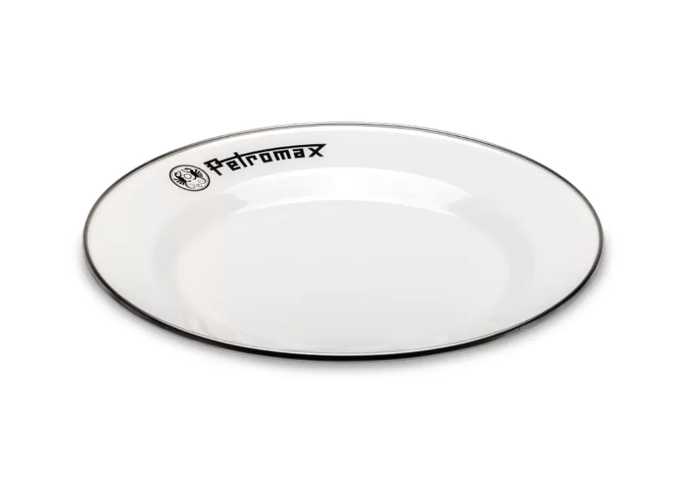 Set Of 2 Enamel Plates - White - Large^Petromax Store