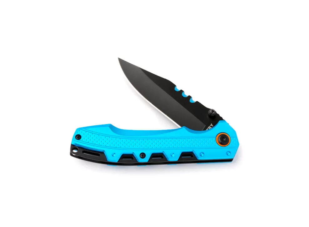 Whitby Liner Lock Knife - Blue Aluminium (3.25")^* Fashion