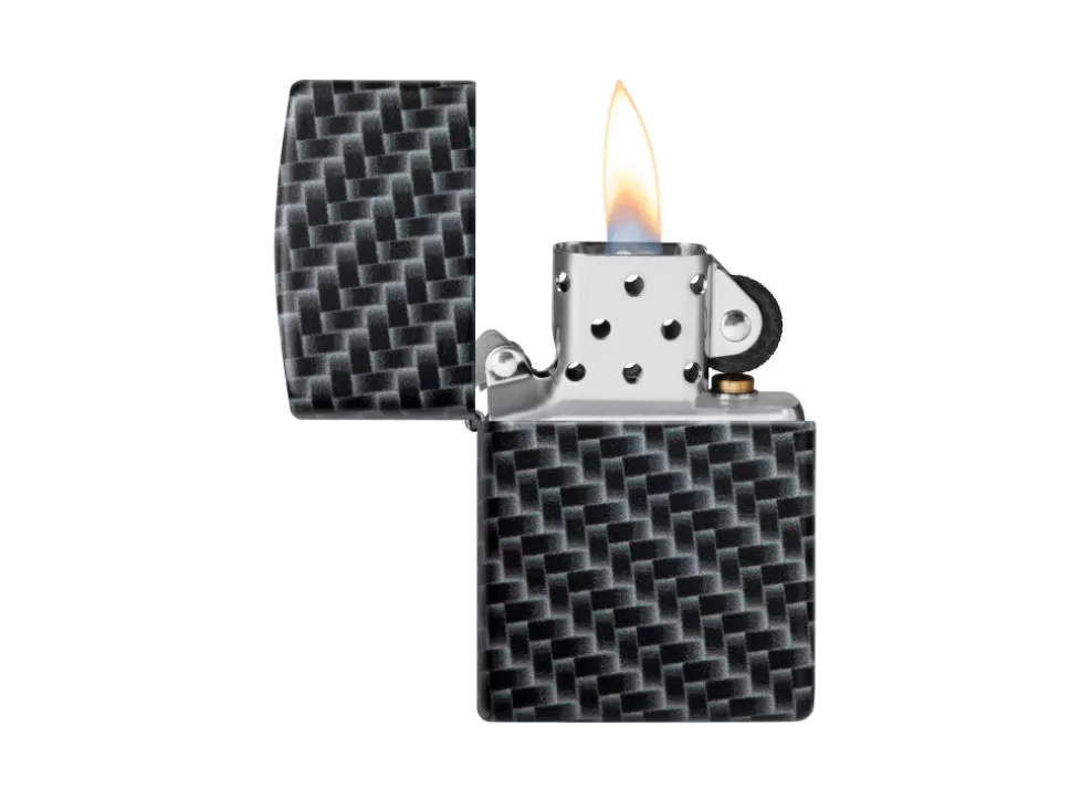 Carbon Fibre Design Lighter - Matte White^Zippo Sale