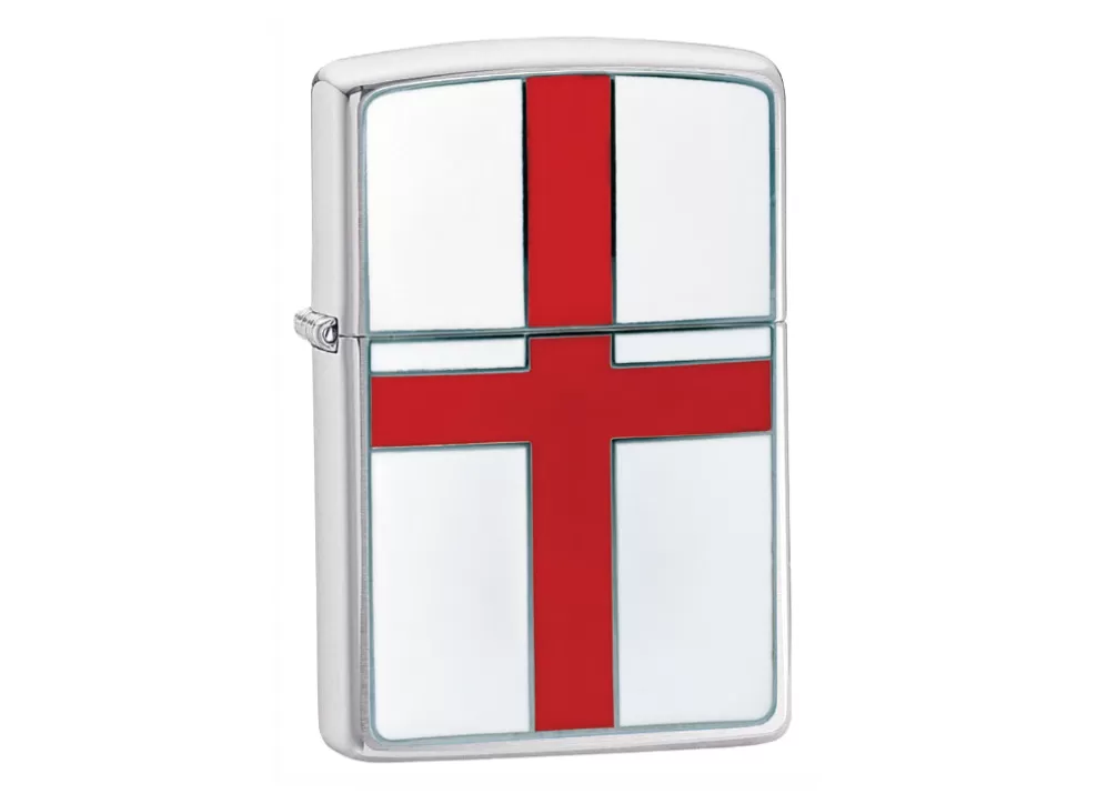 England Flag Lighter - Brushed Chrome^Zippo Cheap