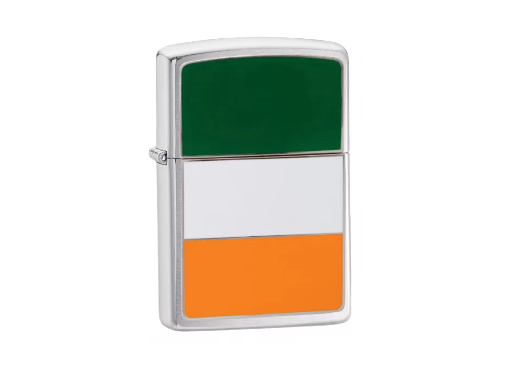 Ireland Flag Lighter - Brushed Chrome^Zippo Cheap