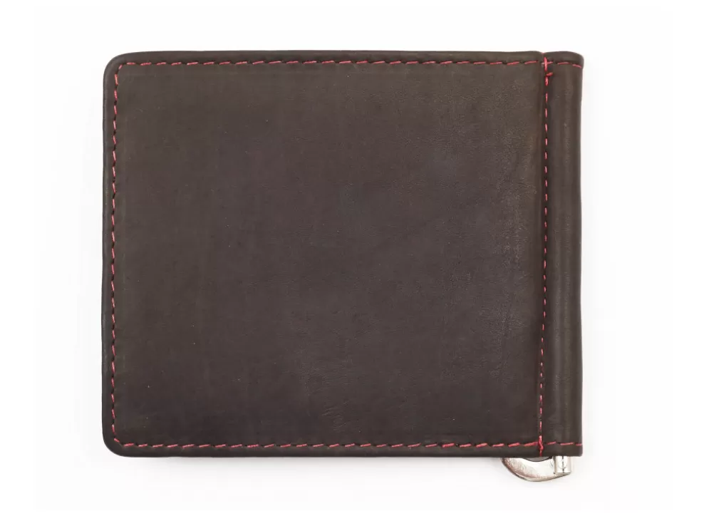 Leather Bi-Fold Money Clip Wallet - Mocha^Zippo Online