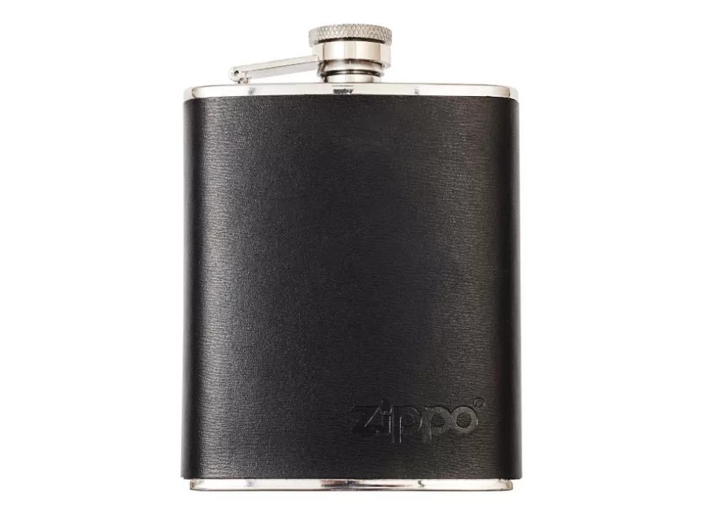 Leather Wrapped Hip Flask^Zippo Best