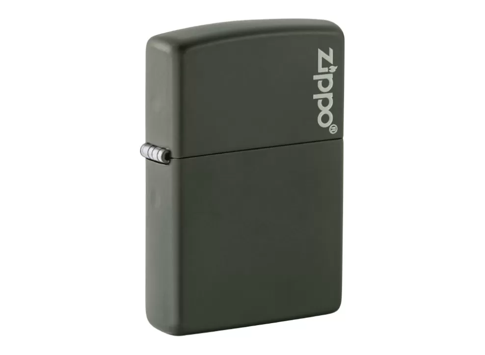 Logo Lighter - Green Matte^Zippo Store