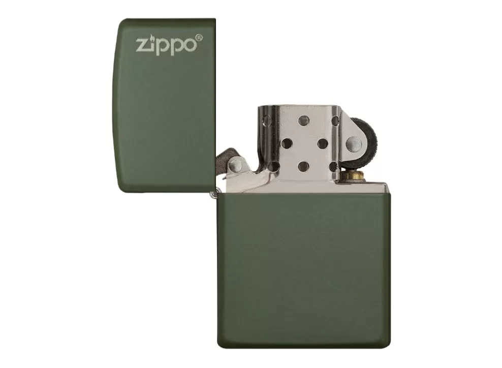 Logo Lighter - Green Matte^Zippo Store