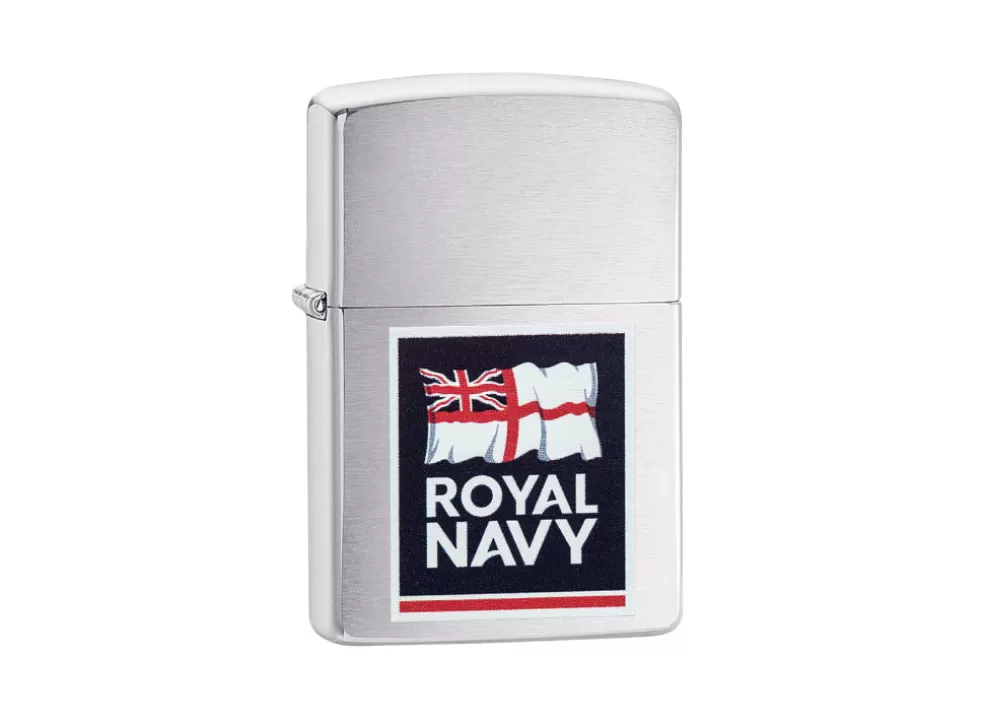 Royal Navy Lighter - Brushed Chrome^Zippo Hot