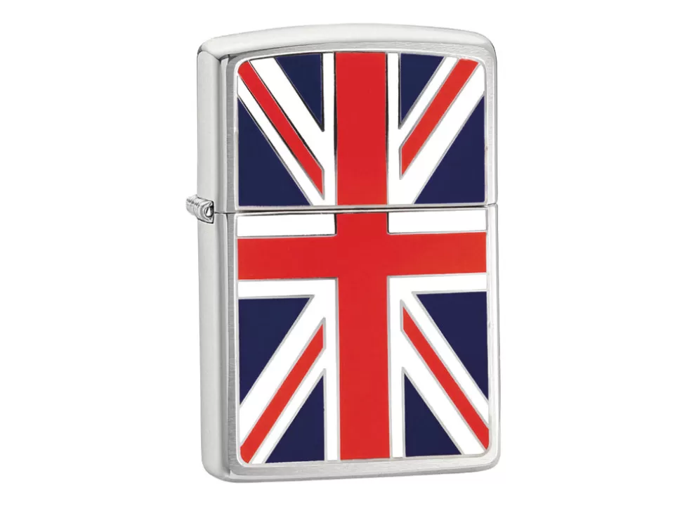 Union Jack Lighter - Brushed Chrome^Zippo Discount