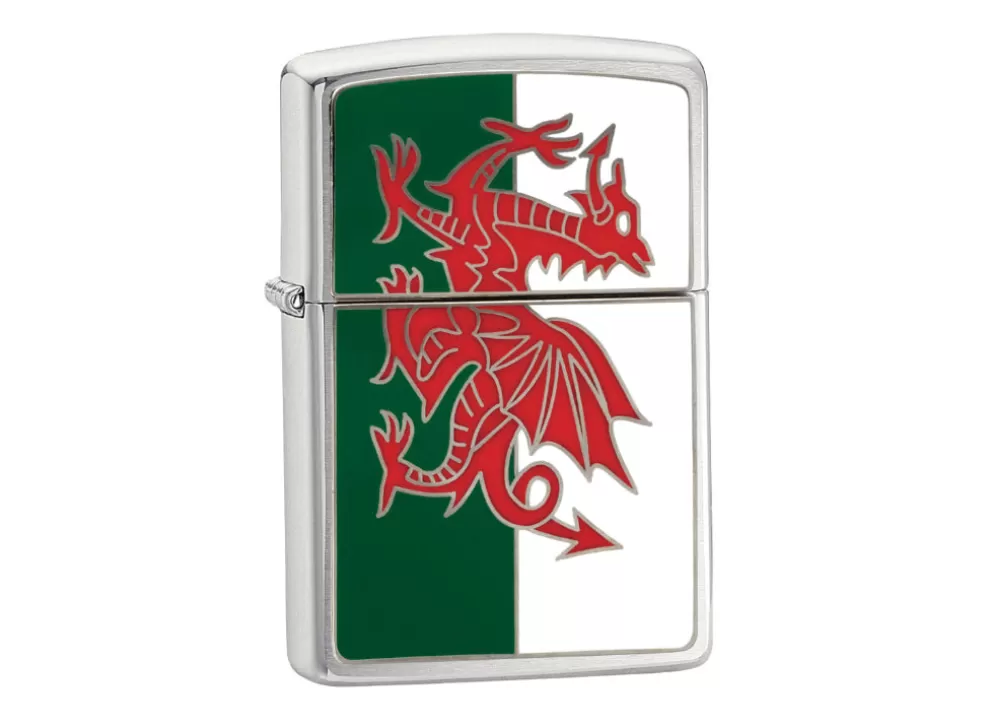 Wales Flag Lighter - Brushed Chrome^Zippo New